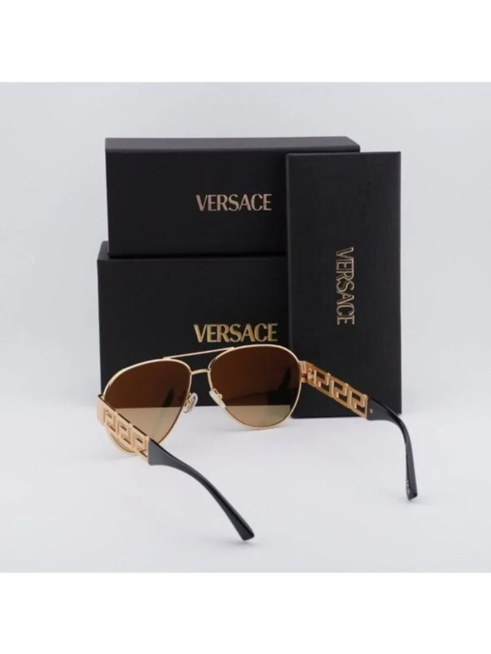 Versace VE2289 1002D8 Aviator Sunglasses – Gold / Light Yellow Mirror